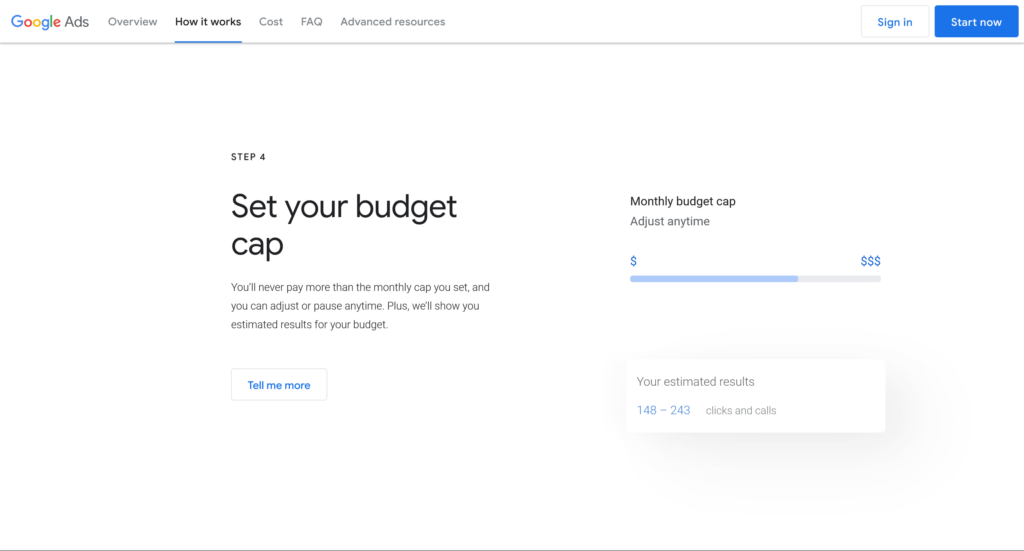 Google Ads-setting budget cap